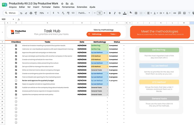 Productivity Kit 2.0 Task Center